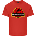 Gym Worked Out Training Top Fitness Mens Cotton T-Shirt Tee Top Red