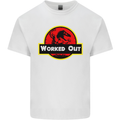 Gym Worked Out Training Top Fitness Mens Cotton T-Shirt Tee Top White