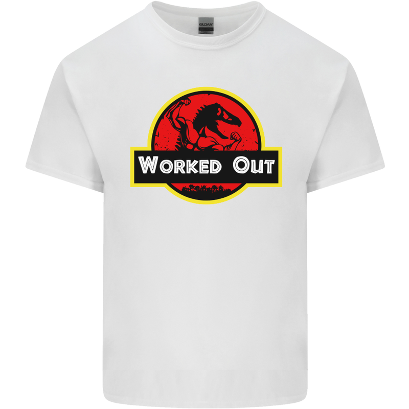 Gym Worked Out Training Top Fitness Mens Cotton T-Shirt Tee Top White