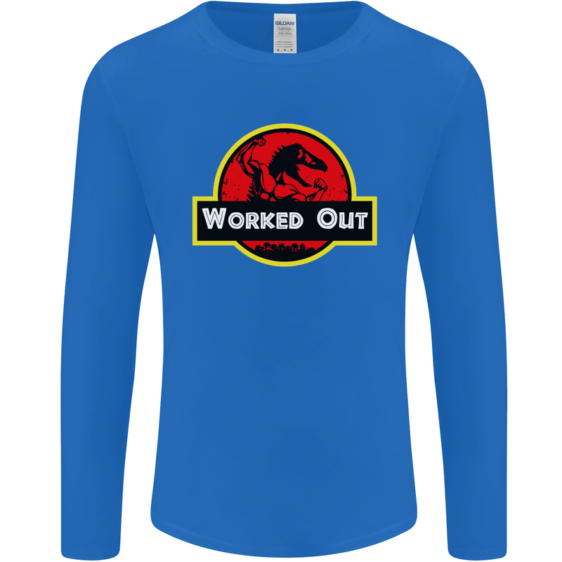 Gym Worked Out Training Top Fitness Mens Long Sleeve T-Shirt Royal Blue