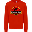 Gym Worked Out Training Top Fitness Mens Sweatshirt Jumper Bright Red
