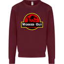 Gym Worked Out Training Top Fitness Mens Sweatshirt Jumper Maroon