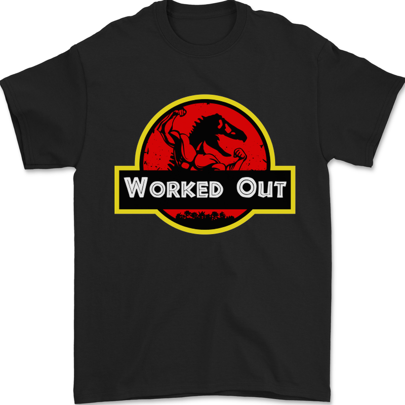 Gym Worked Out Training Top Fitness Mens T-Shirt 100% Cotton Black