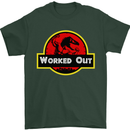 Gym Worked Out Training Top Fitness Mens T-Shirt 100% Cotton Forest Green