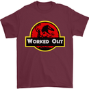 Gym Worked Out Training Top Fitness Mens T-Shirt 100% Cotton Maroon