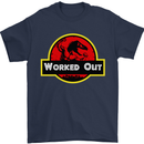 Gym Worked Out Training Top Fitness Mens T-Shirt 100% Cotton Navy Blue