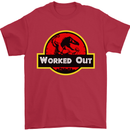 Gym Worked Out Training Top Fitness Mens T-Shirt 100% Cotton Red