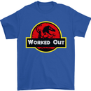 Gym Worked Out Training Top Fitness Mens T-Shirt 100% Cotton Royal Blue