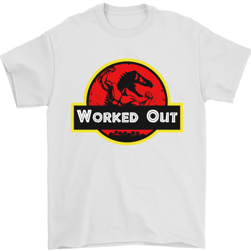 Gym Worked Out Training Top Fitness Mens T-Shirt 100% Cotton White