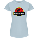 Gym Worked Out Training Top Fitness Womens Petite Cut T-Shirt Light Blue