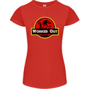 Gym Worked Out Training Top Fitness Womens Petite Cut T-Shirt Red