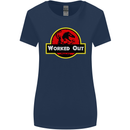 Gym Worked Out Training Top Fitness Womens Wider Cut T-Shirt Navy Blue
