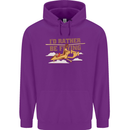 Gyrocopter Rather Be Flying Childrens Kids Hoodie Purple