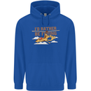Gyrocopter Rather Be Flying Childrens Kids Hoodie Royal Blue
