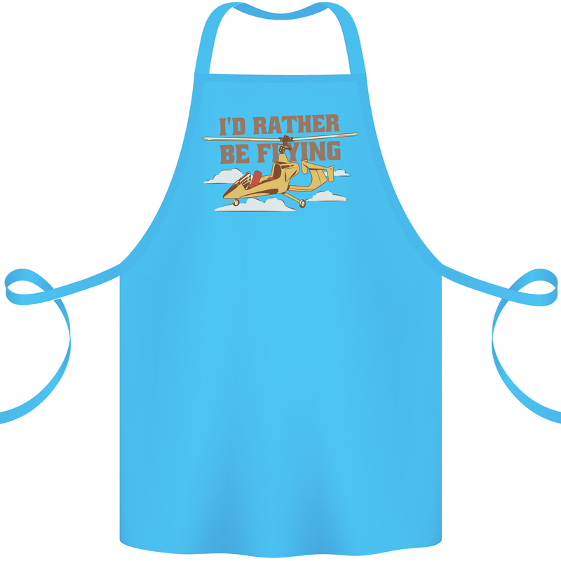 Gyrocopter Rather Be Flying Cotton Apron 100% Organic Turquoise