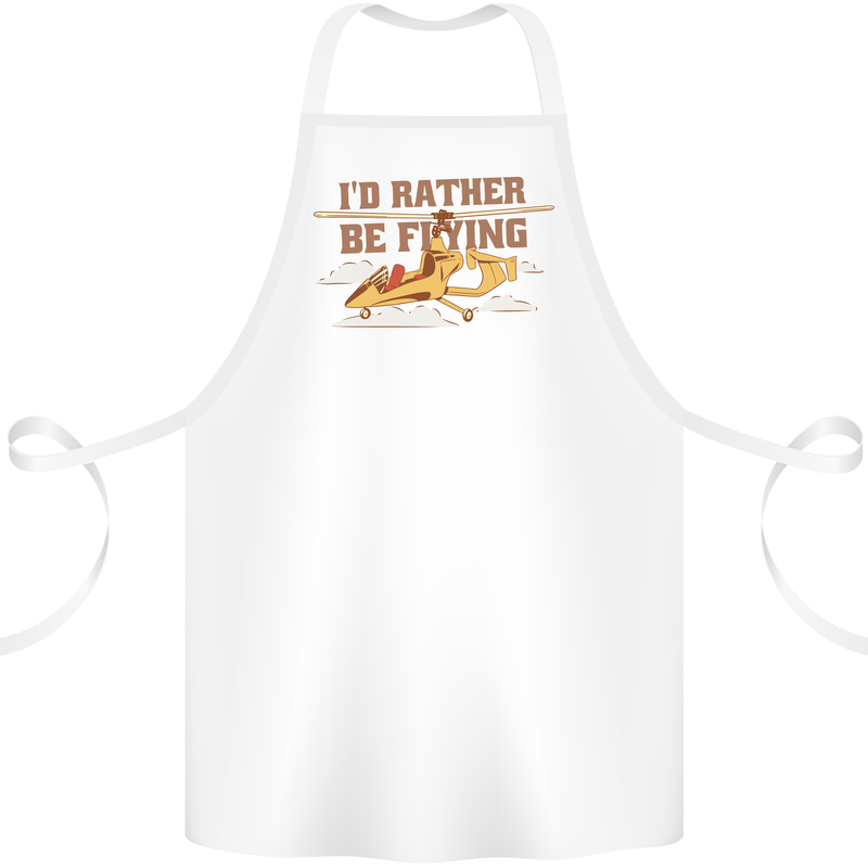 Gyrocopter Rather Be Flying Cotton Apron 100% Organic White