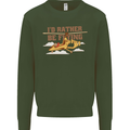 Gyrocopter Rather Be Flying Kids Sweatshirt Jumper Forest Green