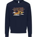Gyrocopter Rather Be Flying Kids Sweatshirt Jumper Navy Blue