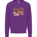 Gyrocopter Rather Be Flying Kids Sweatshirt Jumper Purple