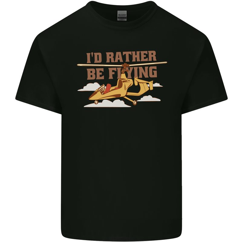 Gyrocopter Rather Be Flying Kids T-Shirt Childrens Black