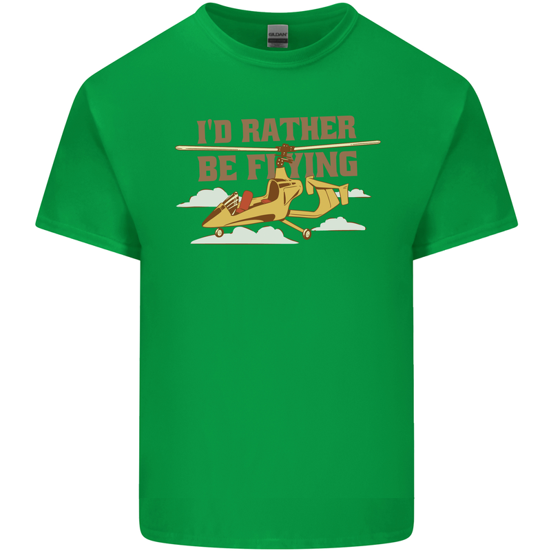 Gyrocopter Rather Be Flying Kids T-Shirt Childrens Irish Green