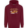Gyrocopter Rather Be Flying Mens 80% Cotton Hoodie Maroon