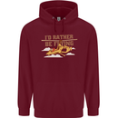 Gyrocopter Rather Be Flying Mens 80% Cotton Hoodie Maroon
