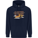 Gyrocopter Rather Be Flying Mens 80% Cotton Hoodie Navy Blue