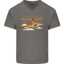 Gyrocopter Rather Be Flying Mens V-Neck Cotton T-Shirt Charcoal