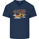 Gyrocopter Rather Be Flying Mens V-Neck Cotton T-Shirt Navy Blue