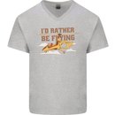 Gyrocopter Rather Be Flying Mens V-Neck Cotton T-Shirt Sports Grey