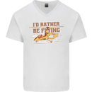 Gyrocopter Rather Be Flying Mens V-Neck Cotton T-Shirt White