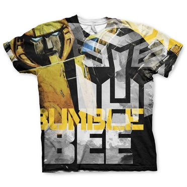 Bumble bee transformers allover print multi coloured men's t-shirt film cartoon robot