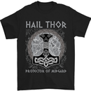 Hail Thor Protector of Midgard Viking Odin Mens T-Shirt Cotton Gildan Black