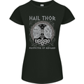 Hail Thor Protector of Midgard Viking Odin Womens Petite Cut T-Shirt Black