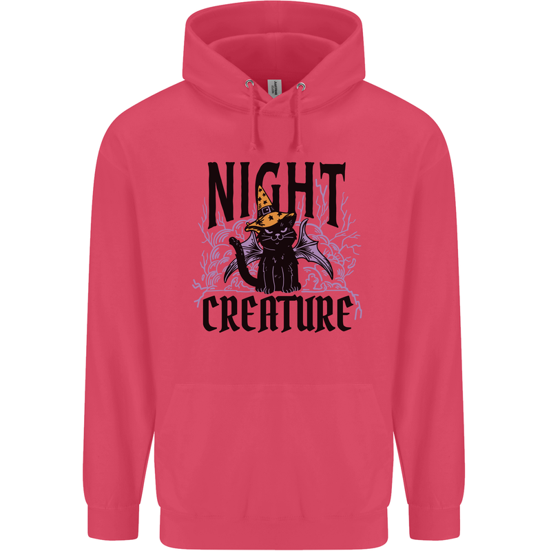 Halloween Cat Night Creature Witch Childrens Kids Hoodie Heliconia