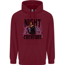 Halloween Cat Night Creature Witch Childrens Kids Hoodie Maroon
