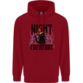 Halloween Cat Night Creature Witch Childrens Kids Hoodie Red