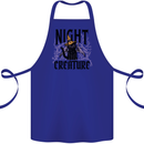 Halloween Cat Night Creature Witch Cotton Apron 100% Organic Royal Blue