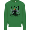 Halloween Cat Night Creature Witch Kids Sweatshirt Jumper Irish Green