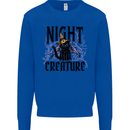 Halloween Cat Night Creature Witch Kids Sweatshirt Jumper Royal Blue