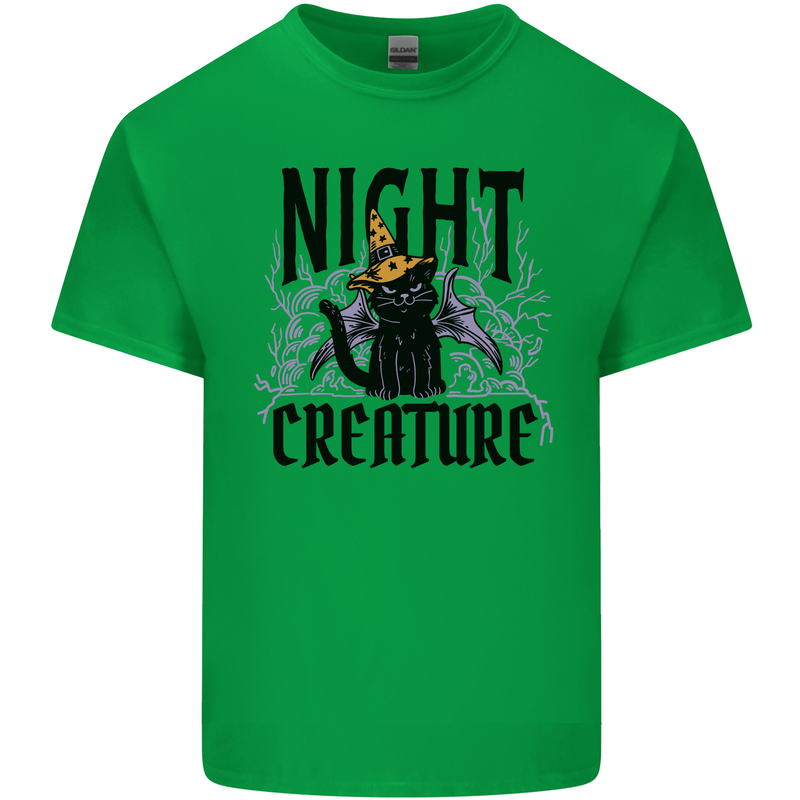 Halloween Cat Night Creature Witch Kids T-Shirt Childrens Irish Green