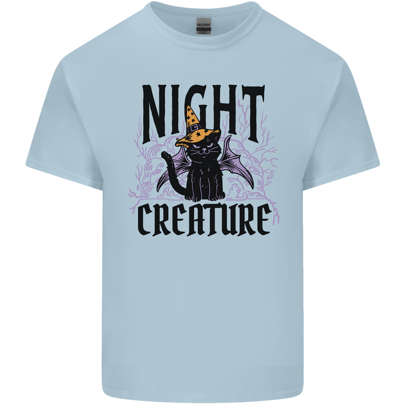 Halloween Cat Night Creature Witch Kids T-Shirt Childrens Light Blue