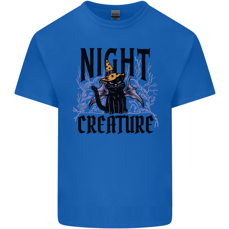Halloween Cat Night Creature Witch Kids T-Shirt Childrens Royal Blue