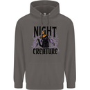 Halloween Cat Night Creature Witch Mens 80% Cotton Hoodie Charcoal