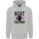 Halloween Cat Night Creature Witch Mens 80% Cotton Hoodie Sports Grey
