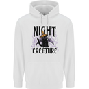 Halloween Cat Night Creature Witch Mens 80% Cotton Hoodie White