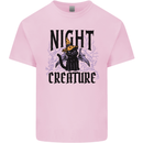 Halloween Cat Night Creature Witch Mens Cotton T-Shirt Tee Top Light Pink