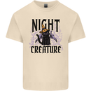 Halloween Cat Night Creature Witch Mens Cotton T-Shirt Tee Top Natural