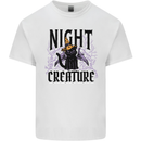 Halloween Cat Night Creature Witch Mens Cotton T-Shirt Tee Top White